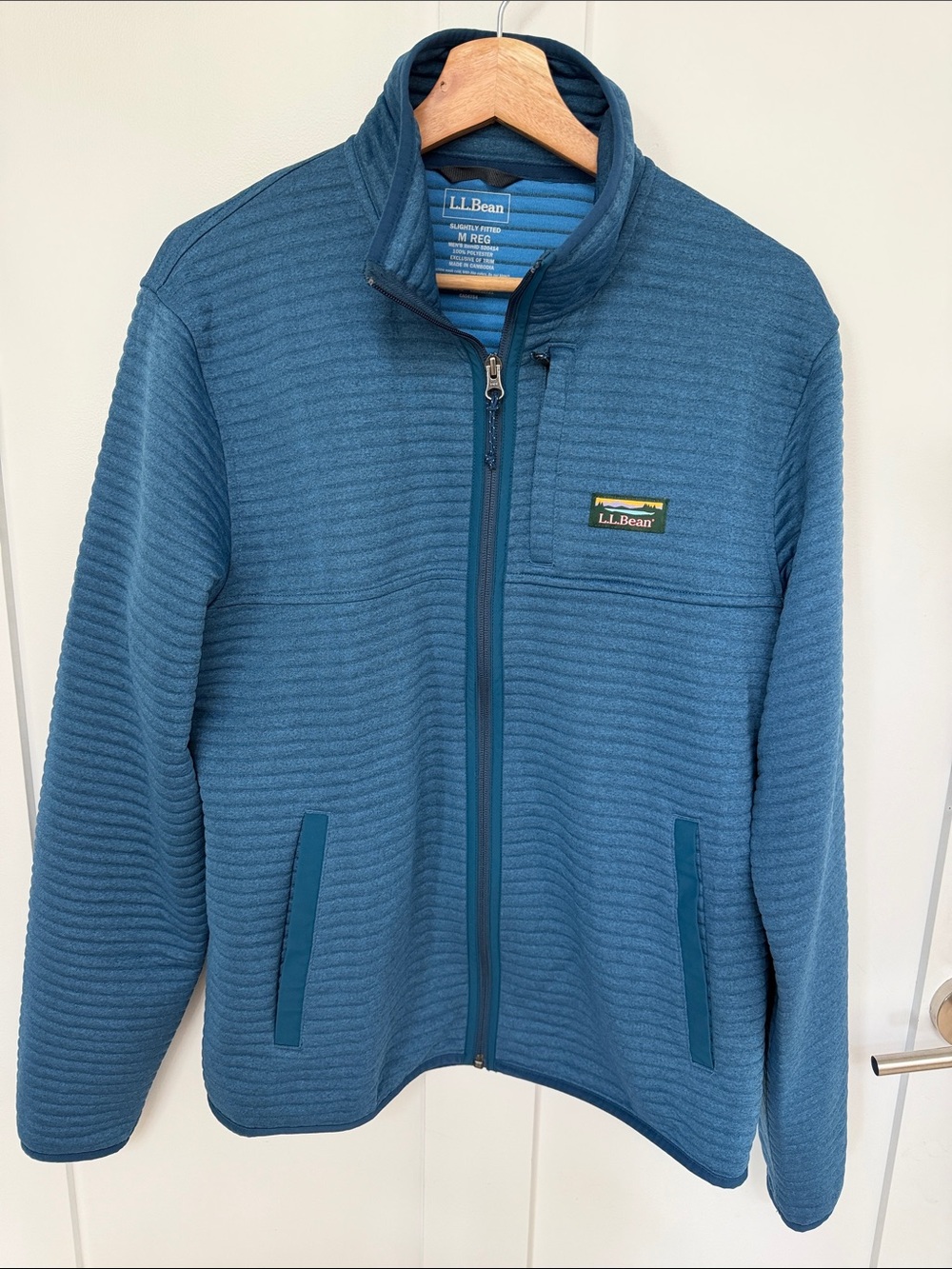 L.L. Bean Men’s Blue Full-Zip Quilted Fleece Jacket